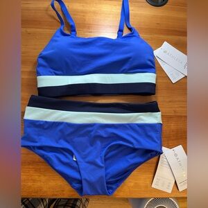 Athleta 2 piece swim suit Small Small D/DD NWT